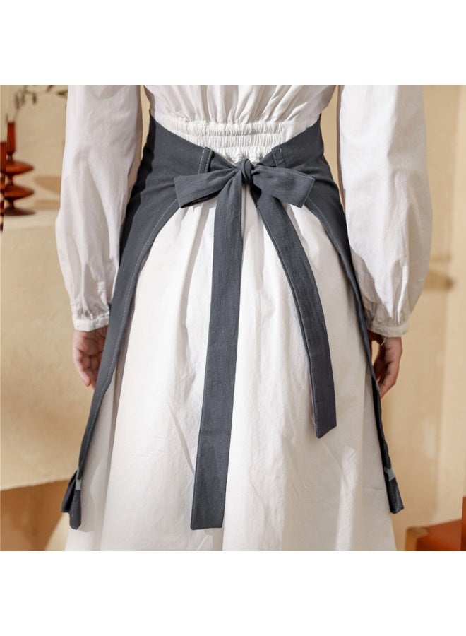 Women Half Apron Retro Waist Apron Ruffle Vintage Apron with Pocket for Chef Cafe Server Waiter Cooking Kitchen - Image 4