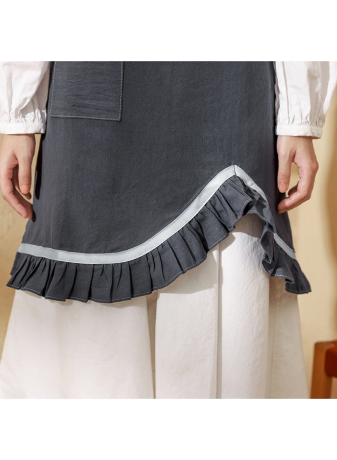 Women Half Apron Retro Waist Apron Ruffle Vintage Apron with Pocket for Chef Cafe Server Waiter Cooking Kitchen - Image 3