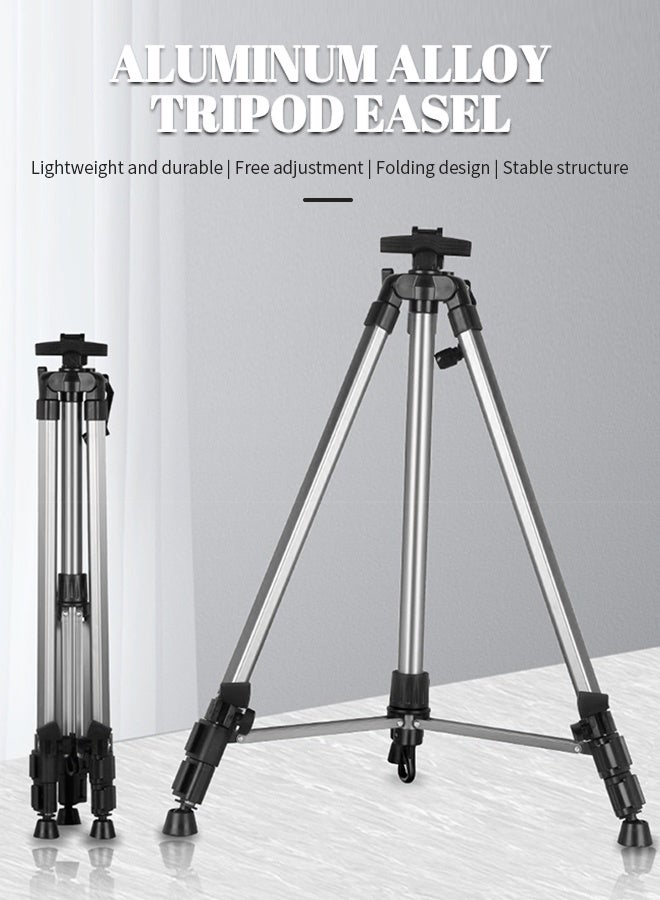 Generic 1.55m Adjustable Alloy Easel Professiona Sketch Drawing Stand With Inclinable Mast Sturdy Metal Art Display Canvas Foldable with Storage Bag For Artists Easel Stand For Painting  - Image 2