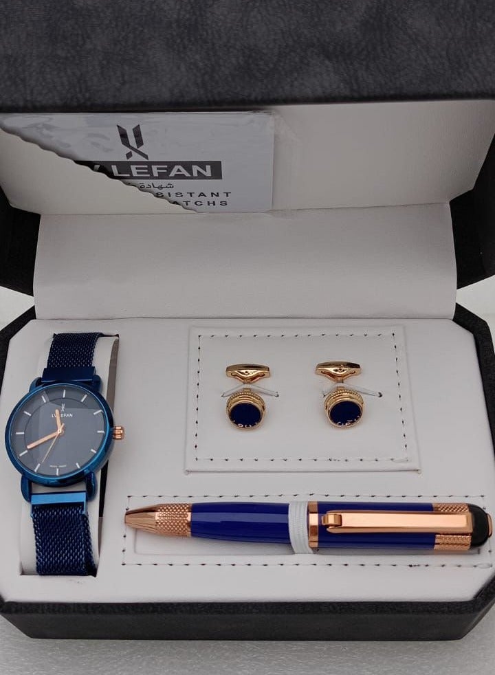 طقم ولادي مكون من :- ساعه-  قلم - كبك- علبه فخمة