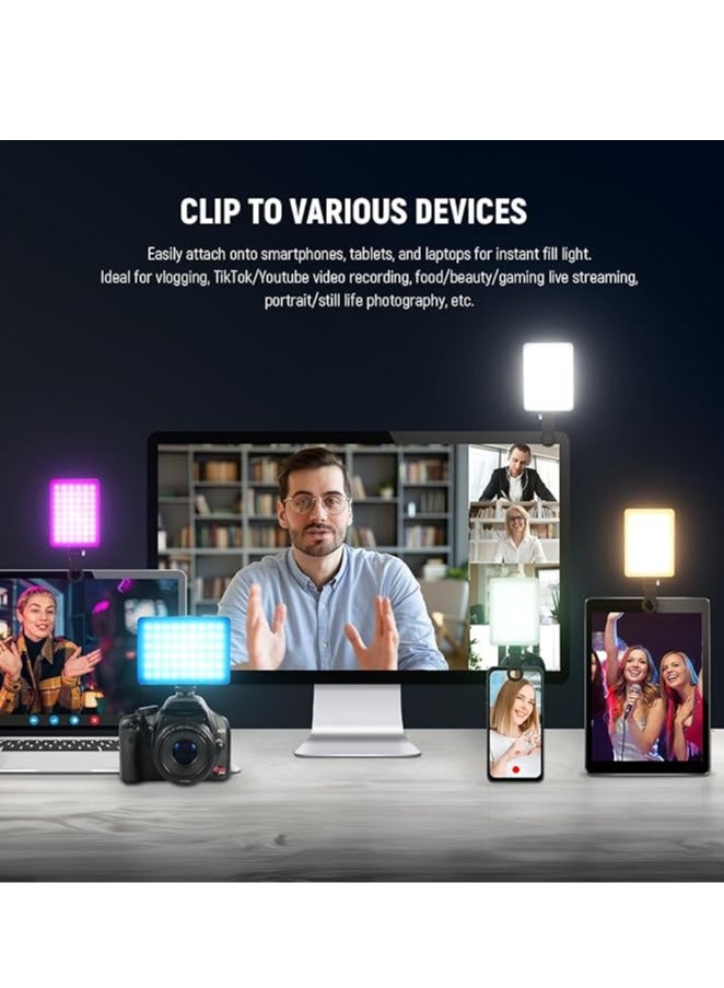 NEEWER VL67C RGB Selfie Light with APP Control, 94 LED CRI97 2000mAh Rechargeable, Cold Shoe Mount as Camera Light, Portable Front & Back Phone Clip for TikTok, Video Conference Light for Laptop - Image 3