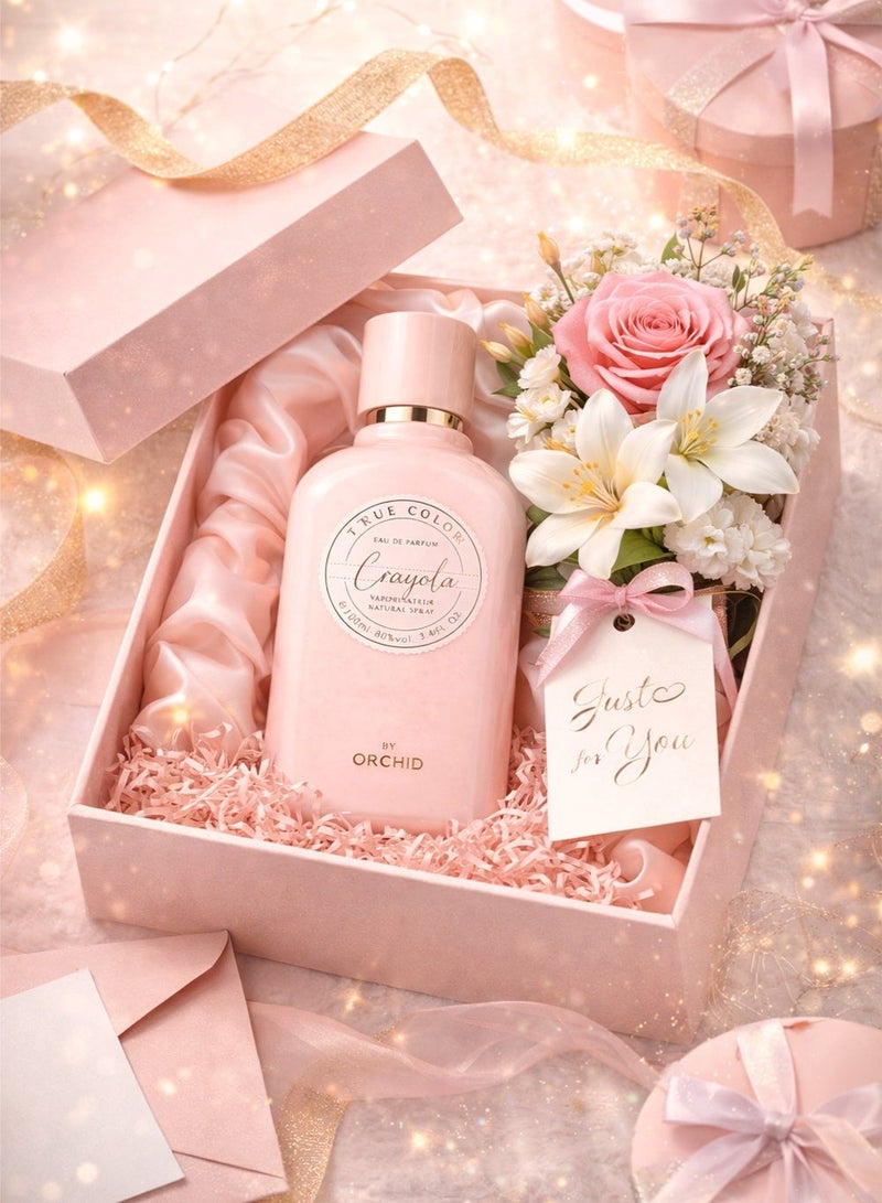 Orchid True Color Crayola Pour Femme Eau De Parfum 100ml Perfume for Women Long Lasting Floral Musk Fragrance with Neroli Lemon Rose Sandalwood White Musk - Image 4