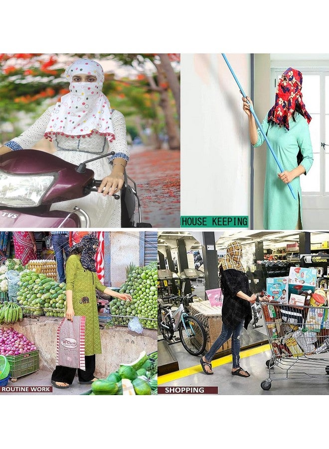 Switchon Export quality Cotton Innovative scarf hijab for women with closer Hook and Loop Tape - White-red - Image 4