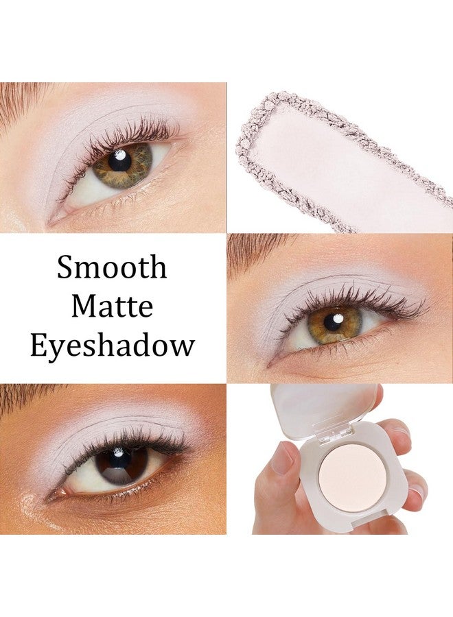 Jutqut Single Matte Eyeshadow, Off White Eye Shadow, Ultra-fine Lightweight Powder, Brightenning Primer Base Eyeshadow, High Pigment, Long Lasting, Multiuse Blendable Korean Eyes Makeup, Moonlight - Image 3