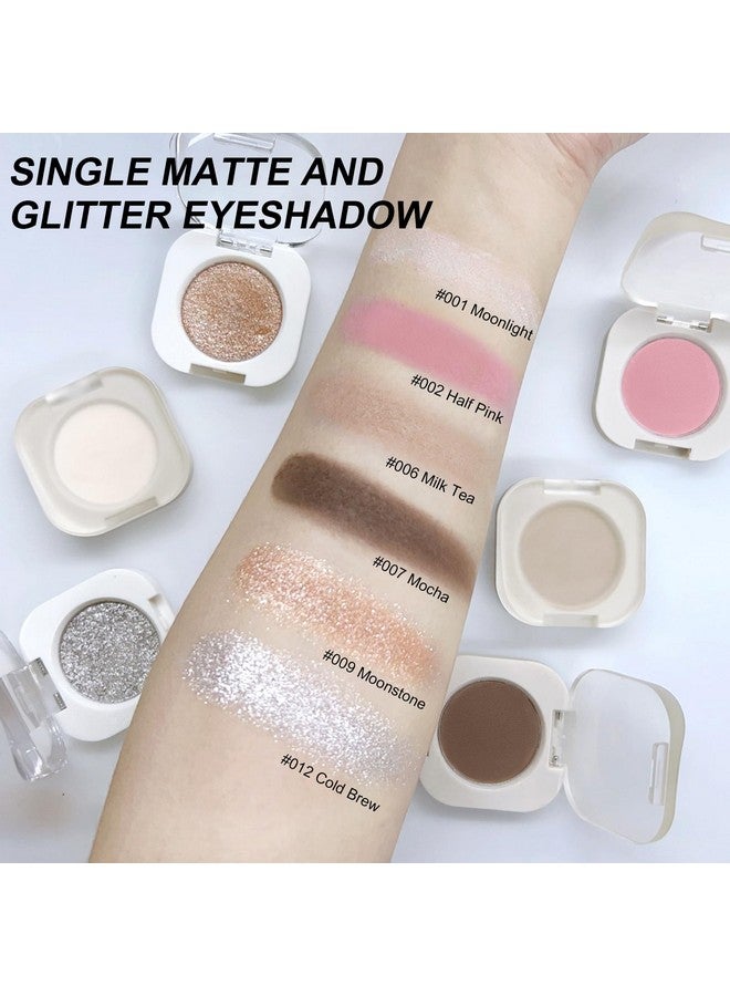 Jutqut Single Matte Eyeshadow, Off White Eye Shadow, Ultra-fine Lightweight Powder, Brightenning Primer Base Eyeshadow, High Pigment, Long Lasting, Multiuse Blendable Korean Eyes Makeup, Moonlight - Image 4