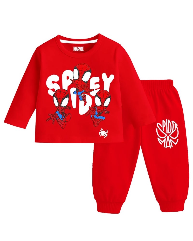 Kuchipoo © Marvel Boy Regular Fit Cotton T-Shirts and Pyjamas Set (KUC-PSUT-197, 6-7 Years, Multi-Colored) - Image 3