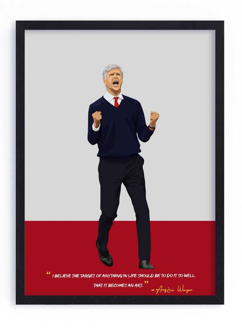 Boomah Accessories Arsene Wenger Arsenal Football Gift Illustration Art Poster with Frame 30x40cm