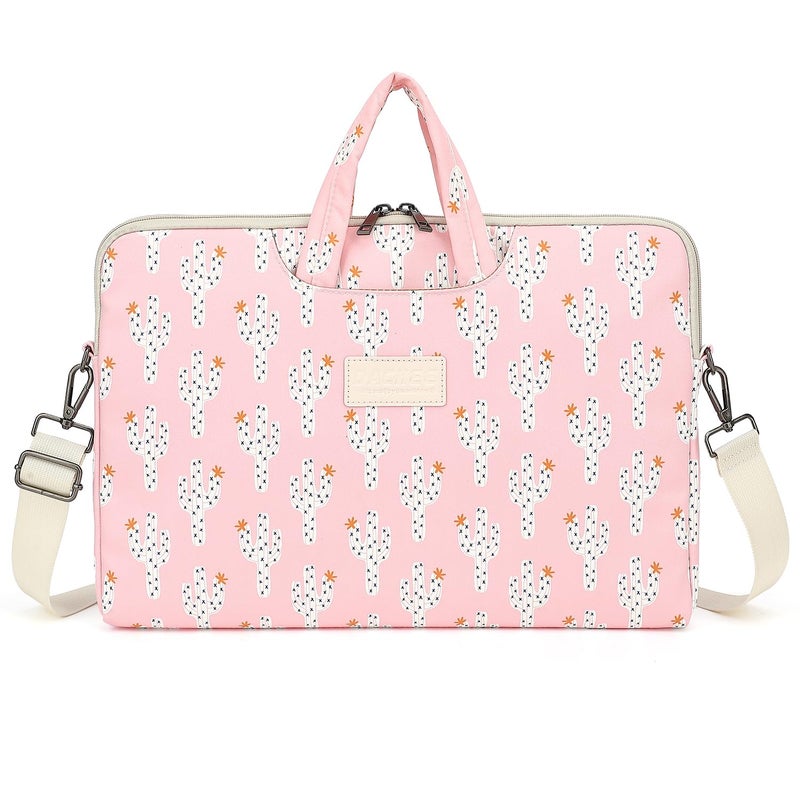 DACHEE Laptop Shoulder Bag for 15 Inch/15.6 Inch Macbook Pro (Pink cactus(07), 15 inch/15.6 inch) - Image 3