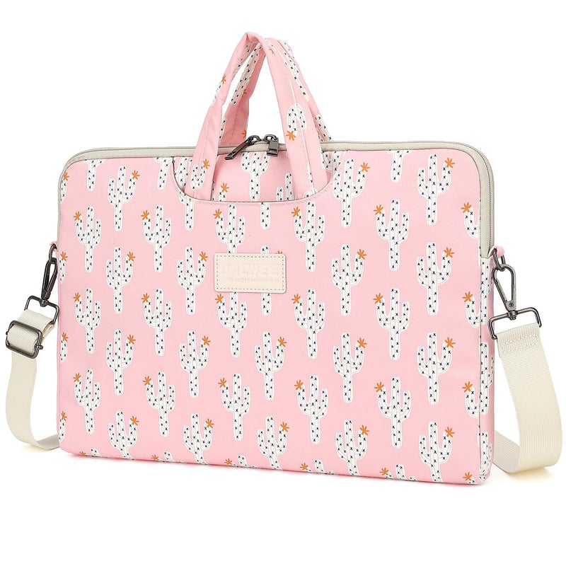 DACHEE Laptop Shoulder Bag for 15 Inch/15.6 Inch Macbook Pro (Pink cactus(07), 15 inch/15.6 inch) - Image 1