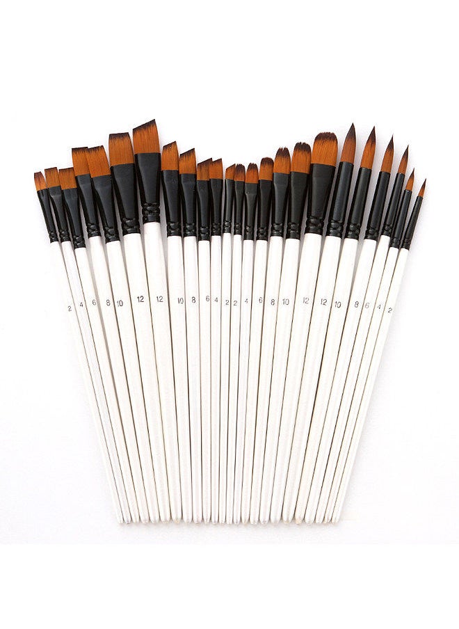 Generic 24pcs Draw Paint Brushes Set Kit Artist Paintbrush Round Brushes with Nylon Hair for Artist Acrylic Aquarelle Watercolor Gouache Face Painting for Great Art Drawing Supplies for Painter Students  - Image 1