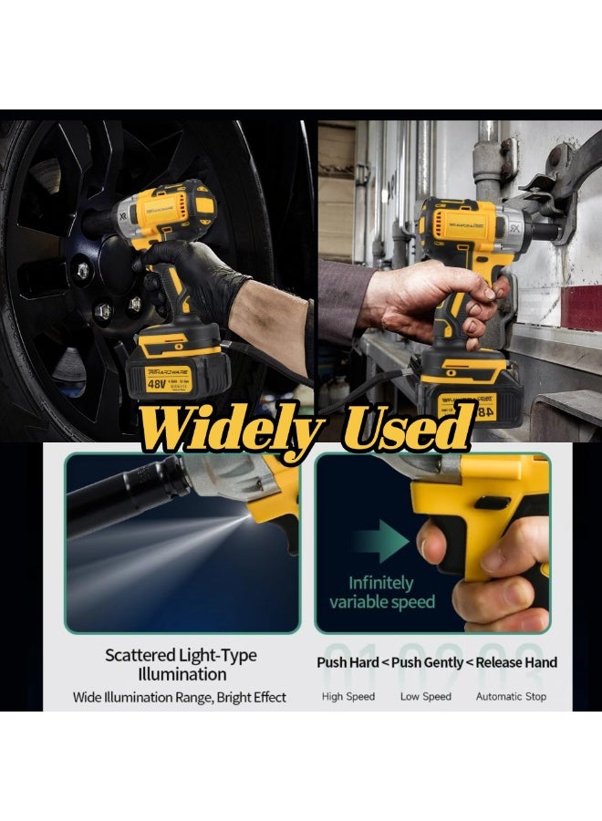 TriThardware 48V MAX Cordless Impact Wrench Kit, 48V MAX, 350N.m Brushless 1/2 inch, 2800RPM High Torque, Includes 2pcs Batteries, Charger and Kit Bag - Image 2