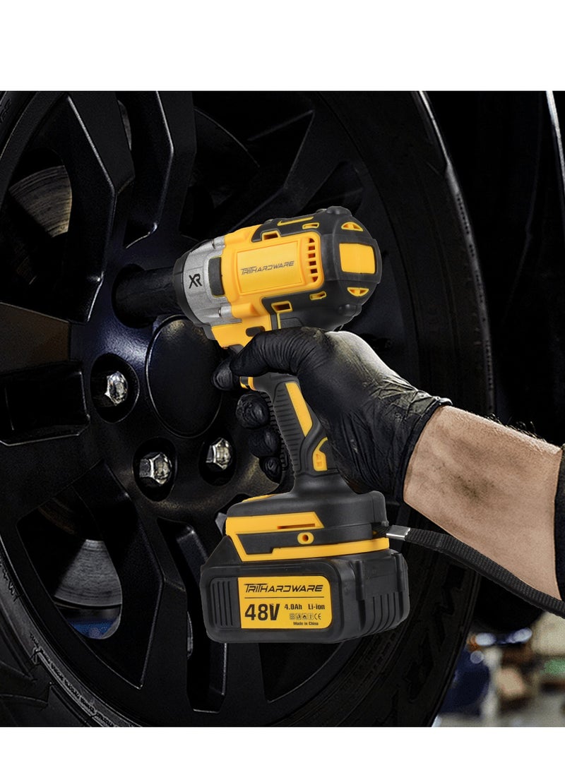 TriThardware 48V MAX Cordless Impact Wrench Kit, 48V MAX, 350N.m Brushless 1/2 inch, 2800RPM High Torque, Includes 2pcs Batteries, Charger and Kit Bag - Image 3