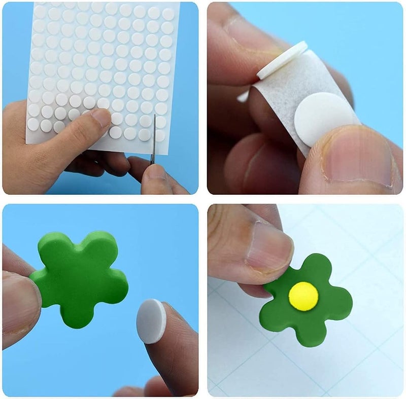 ACFELLE 10 Sheet Foam Round Dots Double-Sided Adhesive 3D Craft Foam Tape for DIY Handmade Crafts,Card Making Or Office Supplies,1000 Pieces,2 Sizes (0.3 inch & 0.4 inch) - Image 4