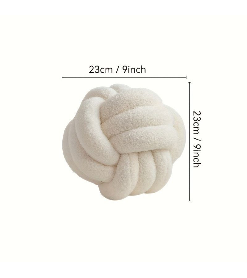 Yellow Round Mohair Pillow Irregular Shape Soft Lumbar Support 9x9inch - Image 2