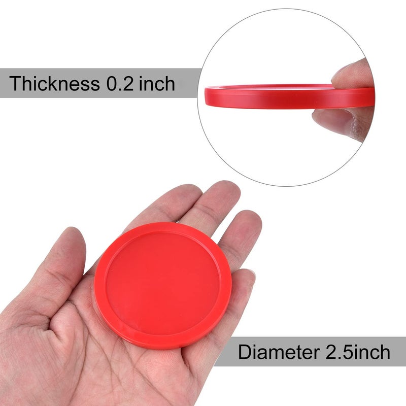 Coopay Coopay 12 Pieces Home Air Hockey Pucks 2.5 Inch Heavy Replacement Pucks for Game Tables Equipment Accessories, 12 Grams (Red)  - Image 3