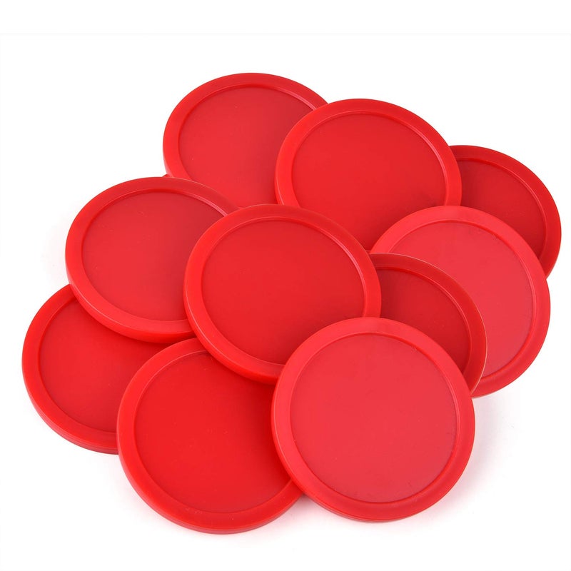 Coopay Coopay 12 Pieces Home Air Hockey Pucks 2.5 Inch Heavy Replacement Pucks for Game Tables Equipment Accessories, 12 Grams (Red)  - Image 4