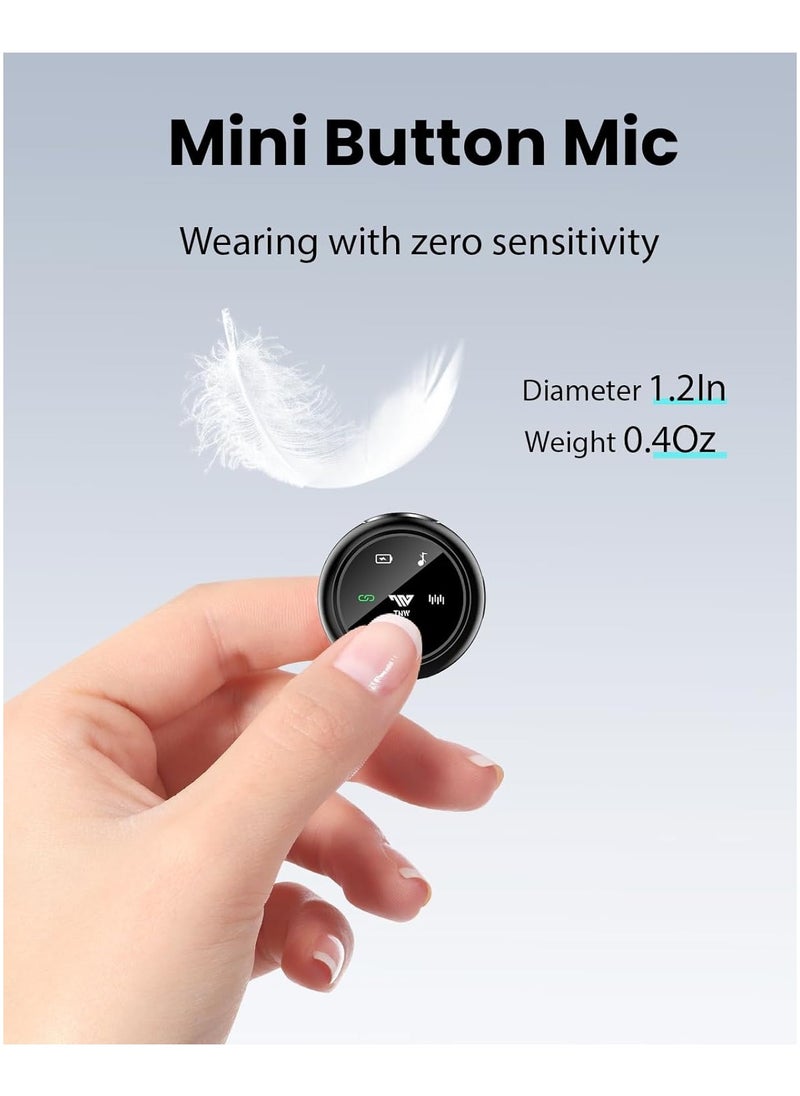 Wireless Lavalier Microphone for iPhone/Android, K31 PRO Mini Mic with Noise Cancellation, 40H, 50M Range, 2in1 Clip&Magnetic Lapel Mic for Video Recording, Tiktok, Podcast, Streaming, Vlogging-Black