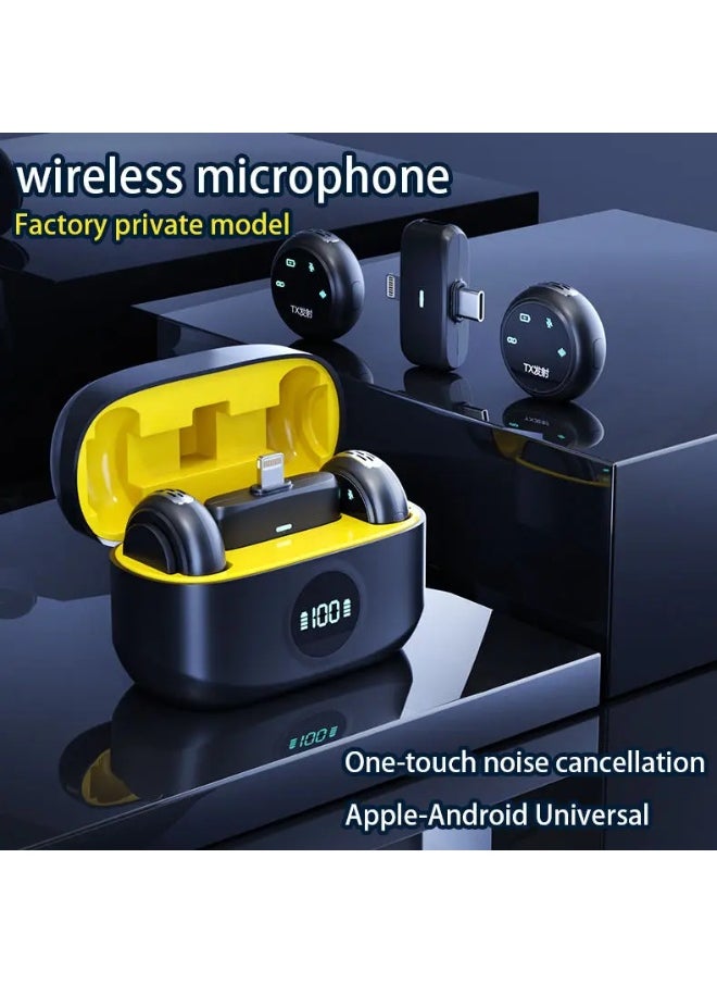 Wireless Lavalier Microphone for iPhone/Android, K31 PRO Mini Mic with Noise Cancellation, 40H, 50M Range, 2in1 Clip&Magnetic Lapel Mic for Video Recording, Tiktok, Podcast, Streaming, Vlogging-Black