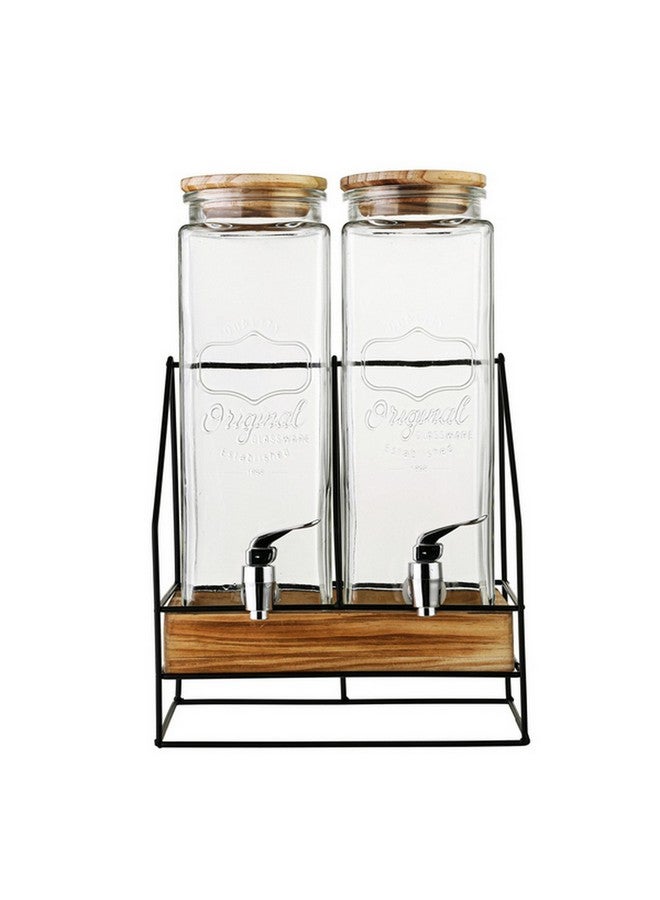 Bien Servi 2-Piece High Quality Glass Dispenser with Iron Stand Multicolor 2.3 L 238118C - Image 2