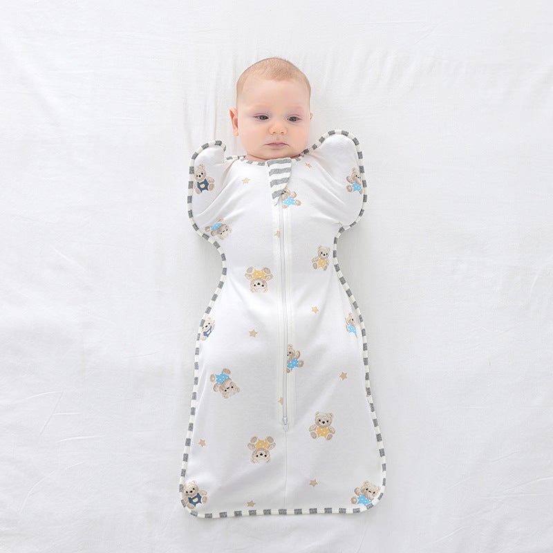 Newborn Baby Surrender-Style Anti-Startle Sleeping Bag Baby Artifact Swaddle Universal for All Seasons Spring, Summer, Autumn All-In-One - Image 2