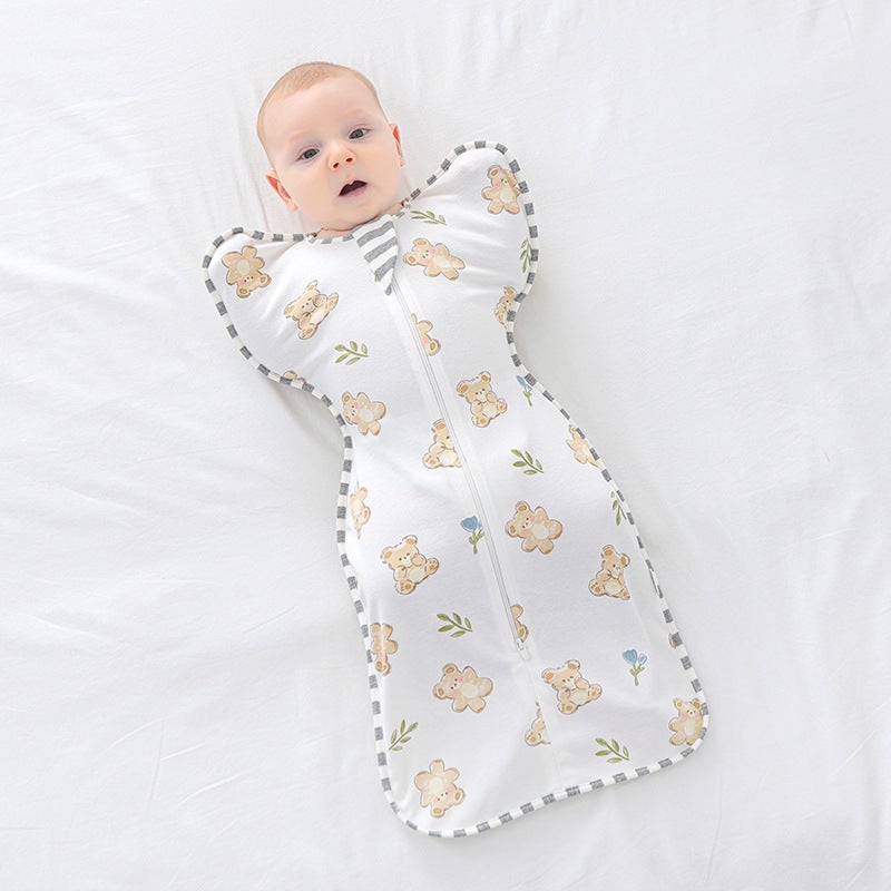 Newborn Baby Surrender-Style Anti-Startle Sleeping Bag Baby Artifact Swaddle Universal for All Seasons Spring, Summer, Autumn All-In-One - Image 5
