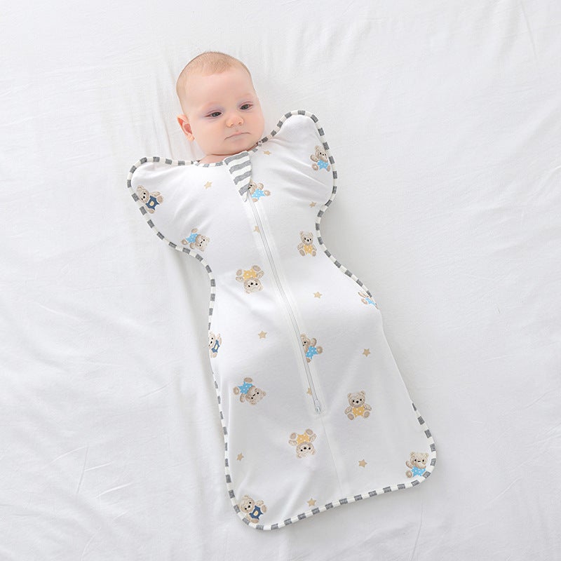Newborn Baby Surrender-Style Anti-Startle Sleeping Bag Baby Artifact Swaddle Universal for All Seasons Spring, Summer, Autumn All-In-One - Image 3
