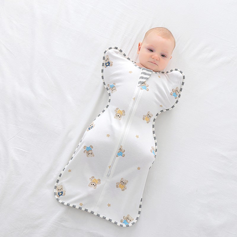 Newborn Baby Surrender-Style Anti-Startle Sleeping Bag Baby Artifact Swaddle Universal for All Seasons Spring, Summer, Autumn All-In-One - Image 4