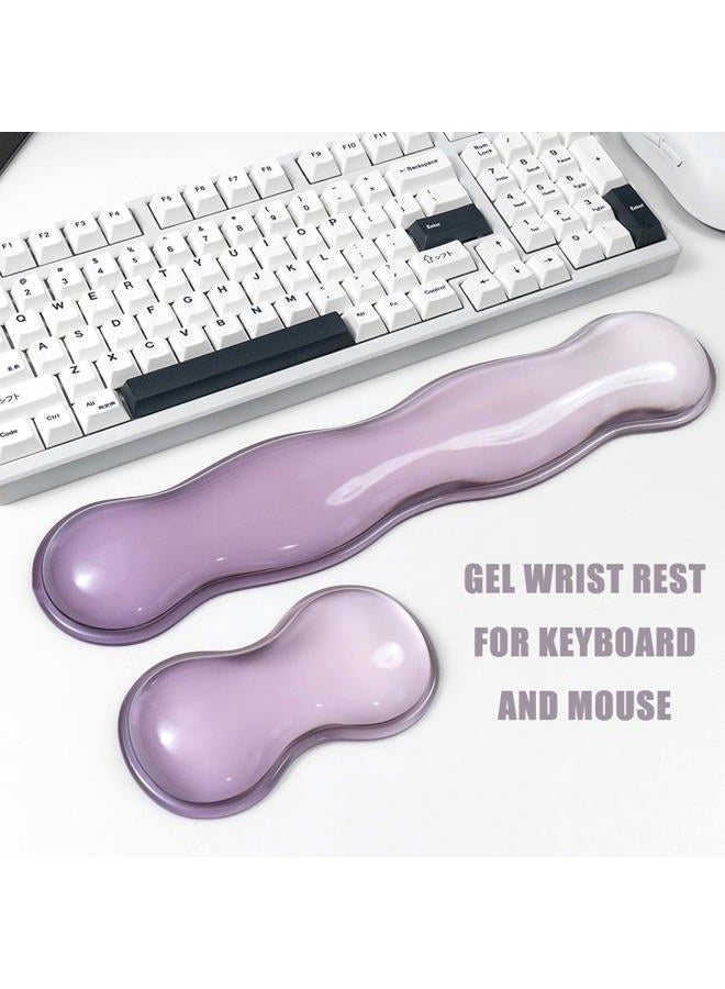Sumgsn Ergonomic Gel Keyboard and Mouse Wrist Rest Set – Clear Wrist Rest for Computer Keyboard 60%/68%/75%, Comfort & Support for Typing and Gaming (Grey Purple) - Image 5