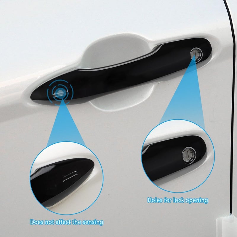DLOVEG Full Coverage Door Handle Cover Compatible for 2018-2023 2024 2025 Toyota Camry Accessories for Toyota Corolla 2020-2024 Snap-on Black Handle Protector Fit for w/o Auto Lock Sensors - Image 4