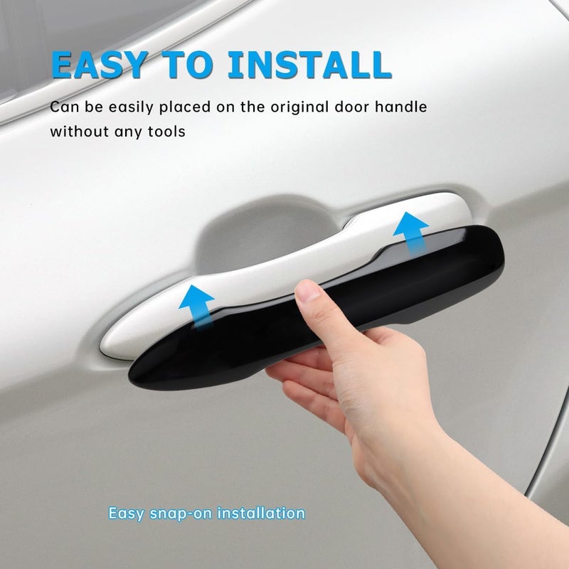 DLOVEG Full Coverage Door Handle Cover Compatible for 2018-2023 2024 2025 Toyota Camry Accessories for Toyota Corolla 2020-2024 Snap-on Black Handle Protector Fit for w/o Auto Lock Sensors - Image 5