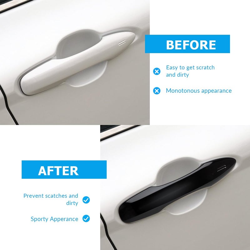 DLOVEG Full Coverage Door Handle Cover Compatible for 2018-2023 2024 2025 Toyota Camry Accessories for Toyota Corolla 2020-2024 Snap-on Black Handle Protector Fit for w/o Auto Lock Sensors - Image 2