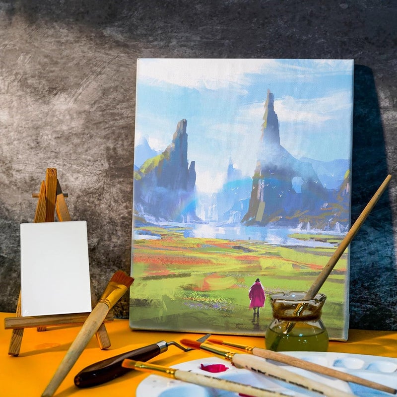 itsy-bitsy لوحة قماشية لقصة الفن للرسم 6 × 6 بوصة مع لوح MDF بسماكة 2 مم - 3 قطع | قماش قطن 100% مزدوج التمهيد مع جيسو أكريليك خالي من الحمض | للرسم بالأكريليك والزيت والألوان المائية | مناسب للفنانين والطلاب والمبتدئين - Image 5