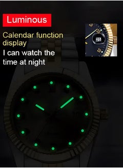 WLISTH Stainless Steel Strap Couple Quartz Watch Set, Analog Display Round Dial with Rhinestones Decoration, Luxurious Luminous Waterproof Calendar Watch Gift for Men Women  - Image 4