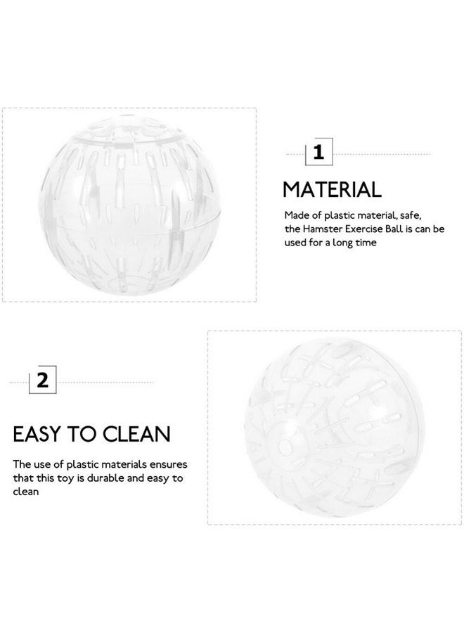 POPETPOP Hamster Exercise Ball, 4 Inch Hamster Running Ball Transparent Plastic Hamster Ball Wheel Guinea Pig Sports Ball for Dwarf Hamsters Small Pets Supply White - Image 2