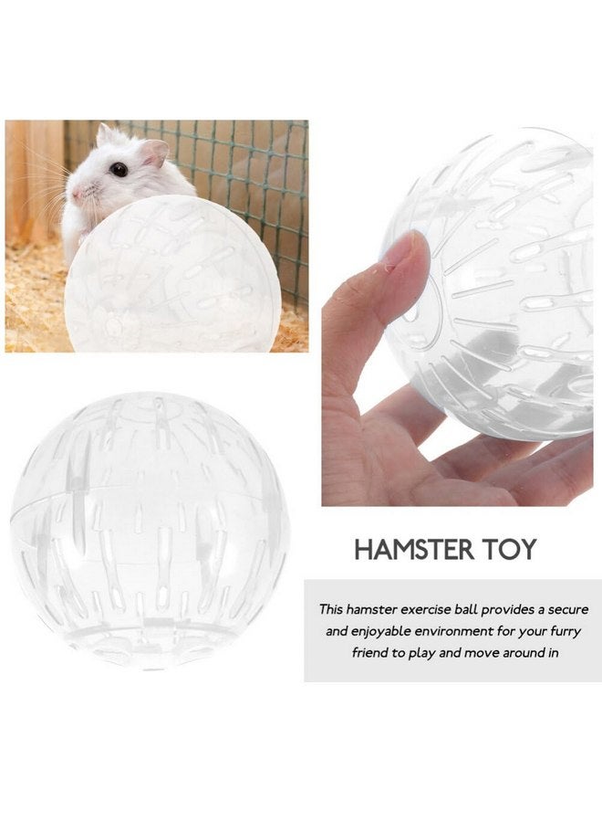POPETPOP Hamster Exercise Ball, 4 Inch Hamster Running Ball Transparent Plastic Hamster Ball Wheel Guinea Pig Sports Ball for Dwarf Hamsters Small Pets Supply White - Image 4
