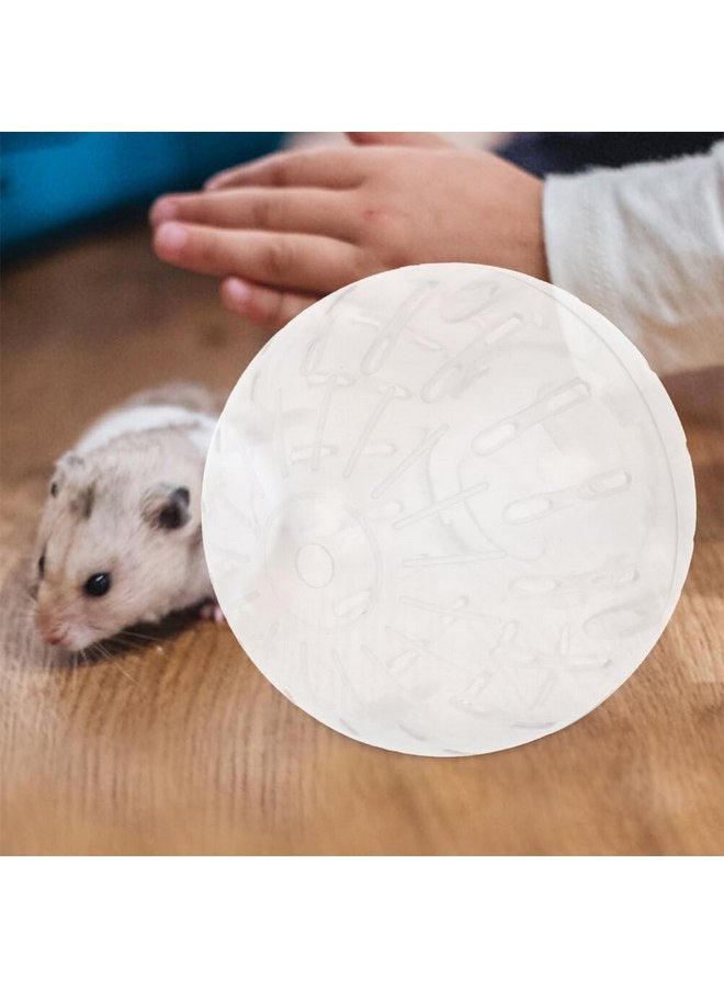 POPETPOP Hamster Exercise Ball, 4 Inch Hamster Running Ball Transparent Plastic Hamster Ball Wheel Guinea Pig Sports Ball for Dwarf Hamsters Small Pets Supply White - Image 3