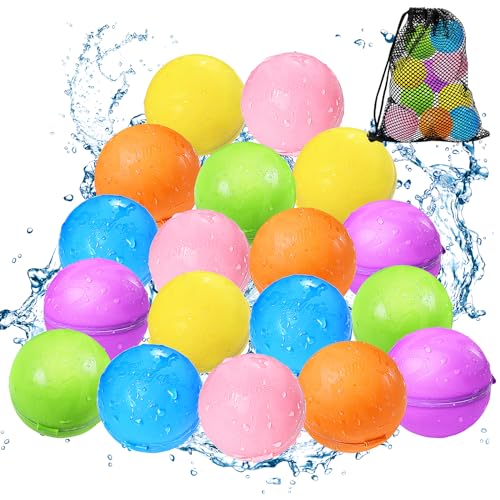 Tlitlimom 18Pcs Reusable Water Balloons Summer Toy Water Toy for Boys and Girls Pool Beach Toys for Kids ages 312 Outdoor Activities Water Toys Self Sealing Water Splash Ball for Fun - Image 1