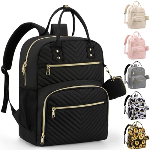 Pritent Diaper Bag Backpack,Baby Essentials Diapers Bag with Pacifier Case,Multipurpose Stylish Large Capacity Travel Backpack for Baby Girl/Boy(M-Black) - Image 1