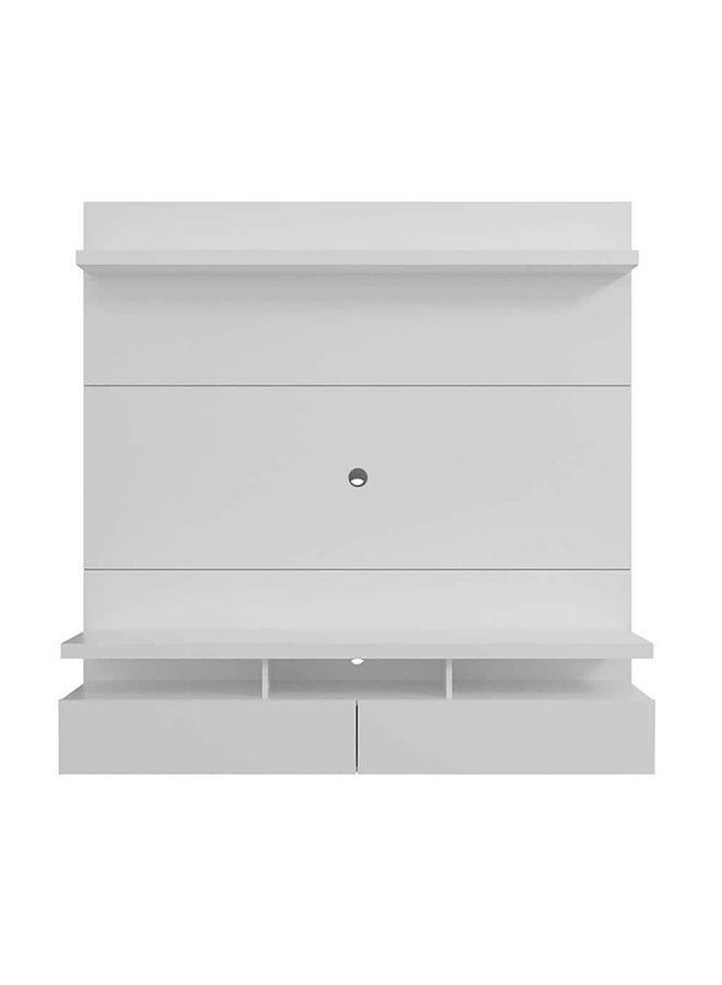 AtoZ Furniture 63 inch White Gloss Floating Entertainment Center with Storage Doors in White Color 