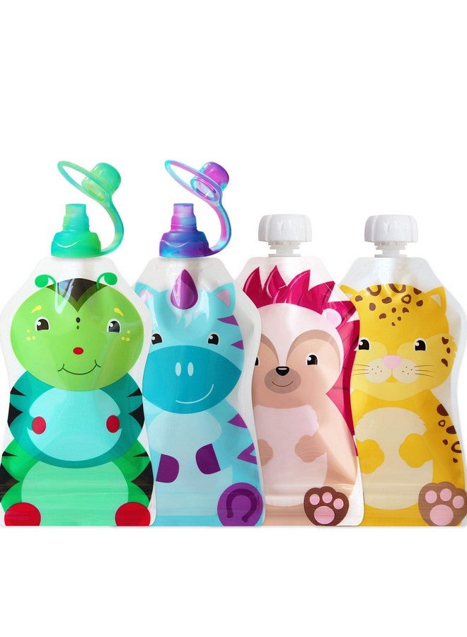 ChooMee Reusable Baby Food Pouch Starter Set Snakpack 4 Ct 5 Oz Includes Softsip Pouch Tops 2Ct Green Purple  - Image 1