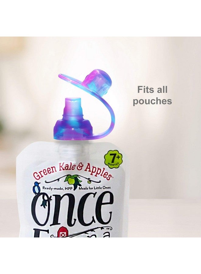 ChooMee Reusable Baby Food Pouch Starter Set Snakpack 4 Ct 5 Oz Includes Softsip Pouch Tops 2Ct Green Purple  - Image 5