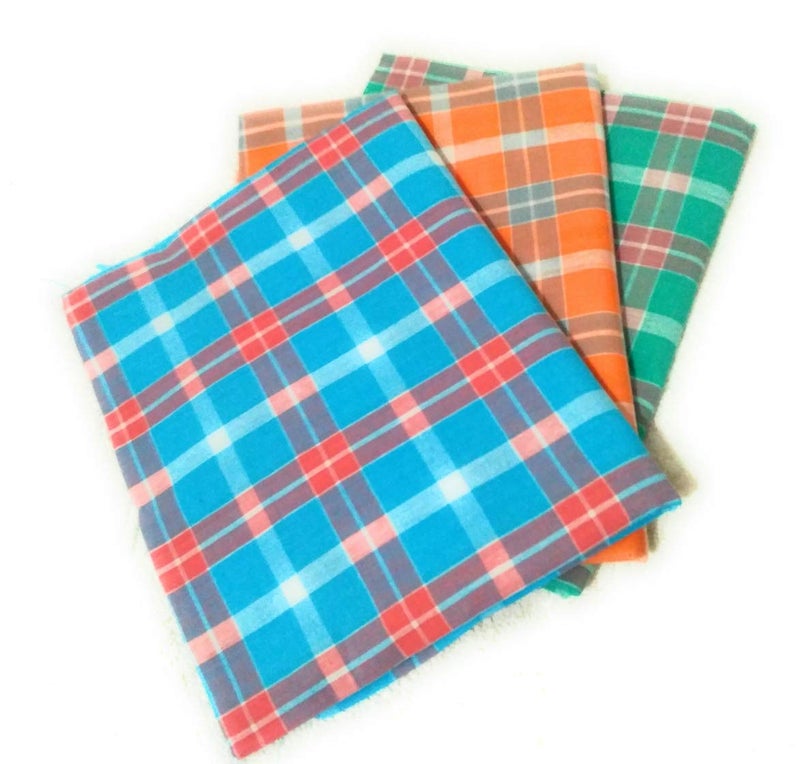Cotton Colors Cotton Chexs Design Bath Towel ( Large , Multicolor)_d3- Pack of 4 - Image 2