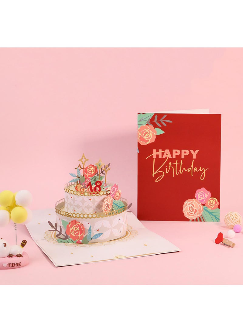 LKTOCAFT - Fancy Elegant Design 3D Pop-Up Card, Greeting Card for Birthday, Sturdy and Solid Cardstock Gift Card with Envelope and Thank You Card - Image 1