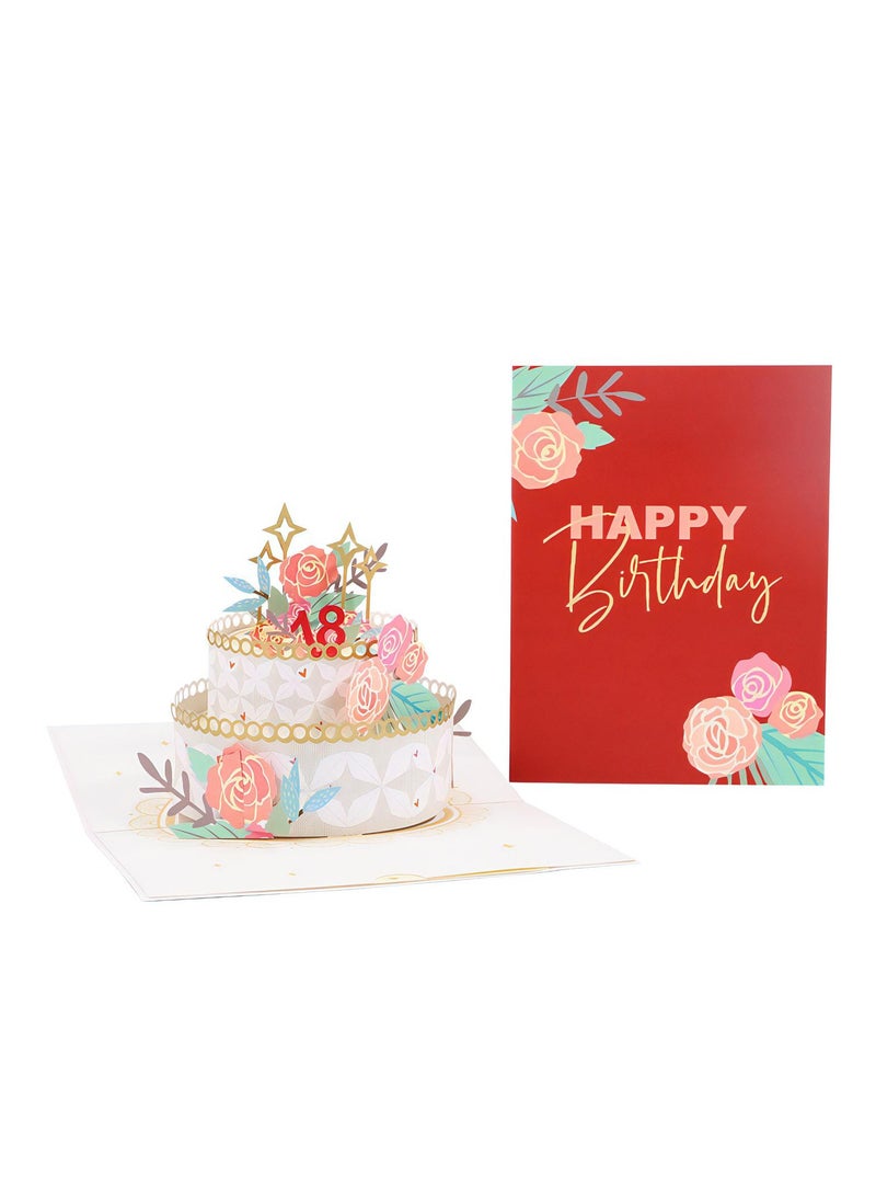 LKTOCAFT - Fancy Elegant Design 3D Pop-Up Card, Greeting Card for Birthday, Sturdy and Solid Cardstock Gift Card with Envelope and Thank You Card - Image 1