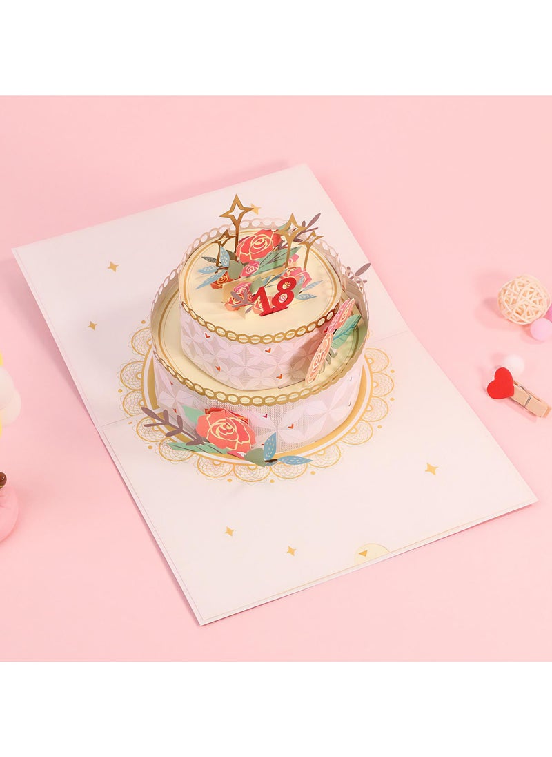 LKTOCAFT - Fancy Elegant Design 3D Pop-Up Card, Greeting Card for Birthday, Sturdy and Solid Cardstock Gift Card with Envelope and Thank You Card - Image 1