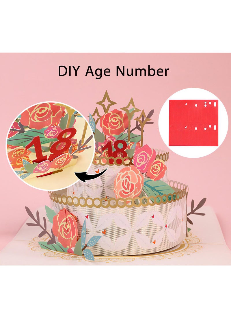 LKTOCAFT - Fancy Elegant Design 3D Pop-Up Card, Greeting Card for Birthday, Sturdy and Solid Cardstock Gift Card with Envelope and Thank You Card - Image 1