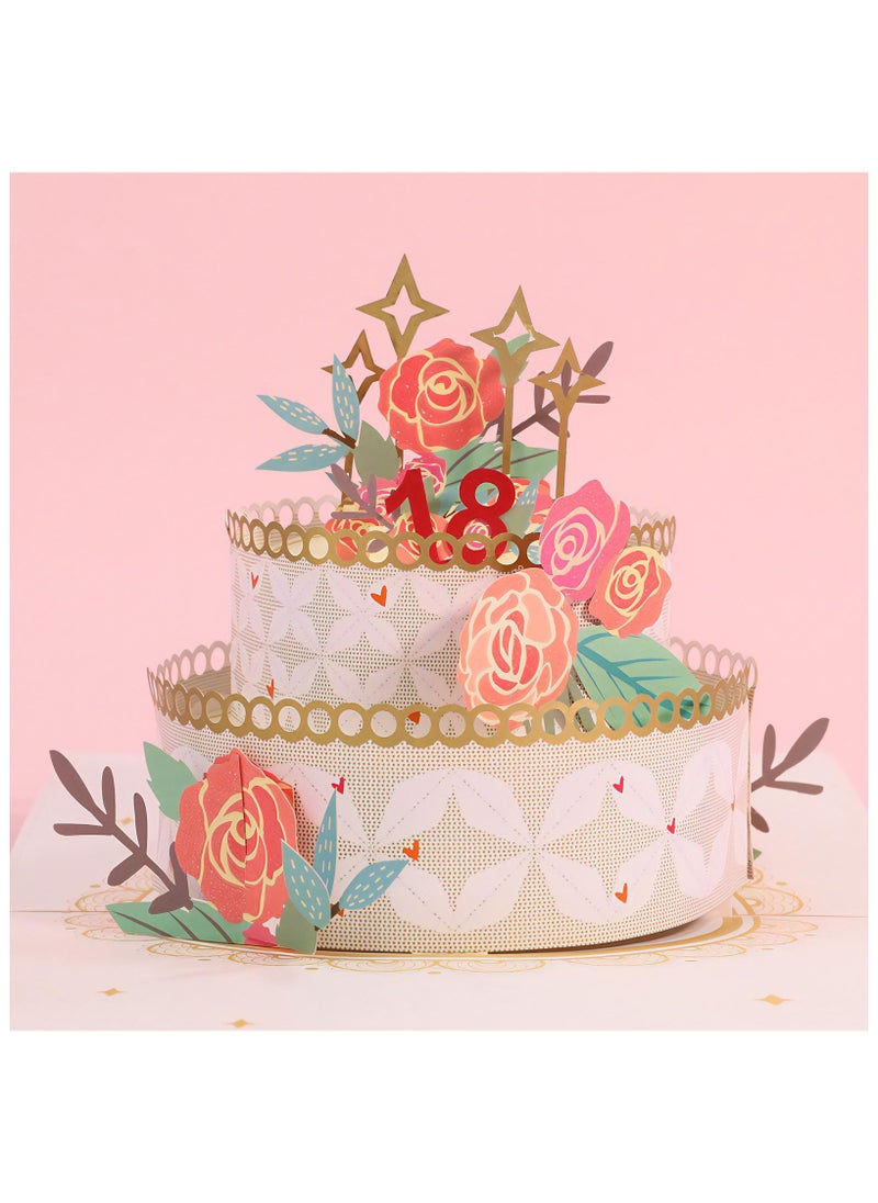 LKTOCAFT - Fancy Elegant Design 3D Pop-Up Card, Greeting Card for Birthday, Sturdy and Solid Cardstock Gift Card with Envelope and Thank You Card - Image 1