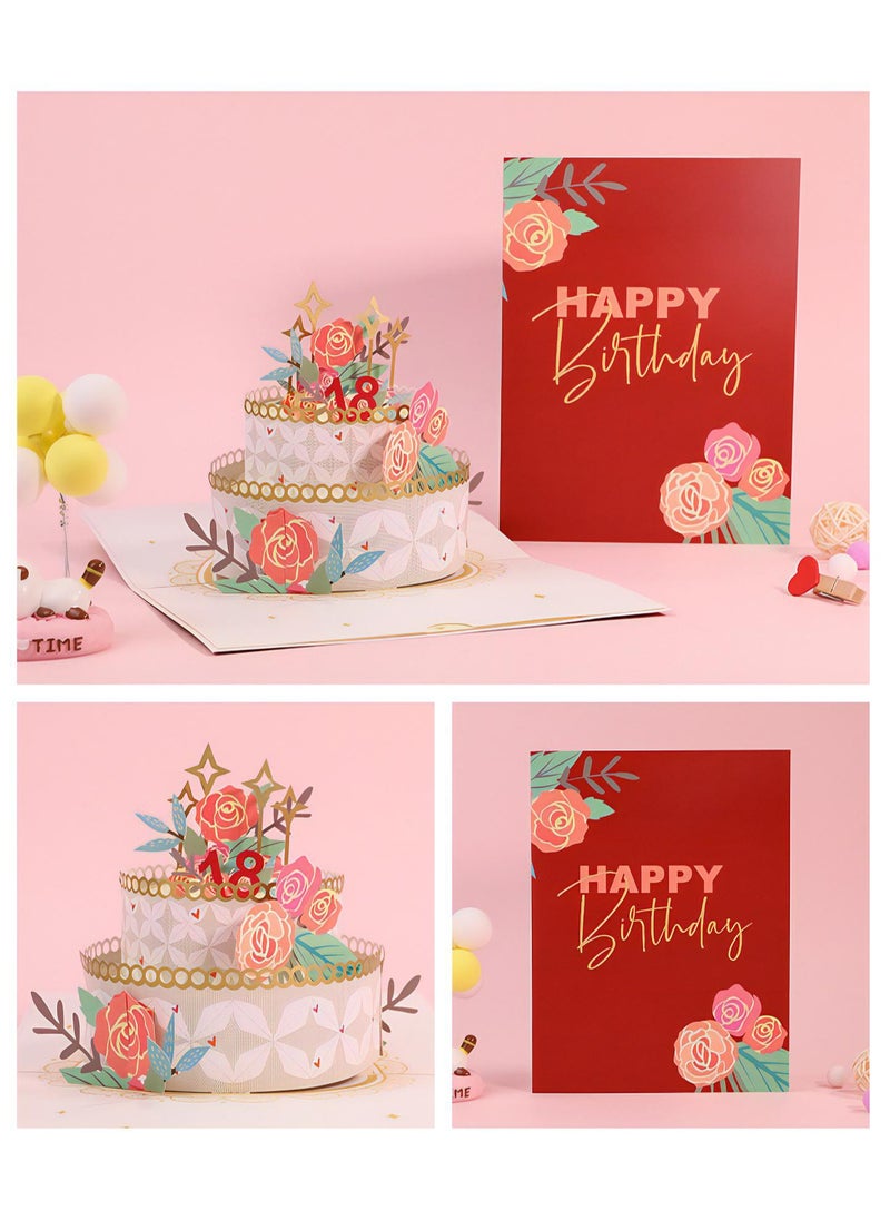 LKTOCAFT - Fancy Elegant Design 3D Pop-Up Card, Greeting Card for Birthday, Sturdy and Solid Cardstock Gift Card with Envelope and Thank You Card - Image 1