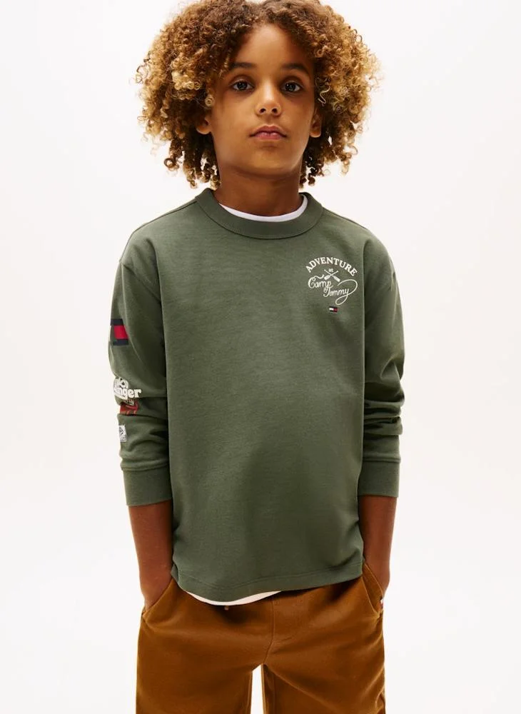 تومي هيلفيغر تيشيرت تومي برقبة دائرية للأطفال