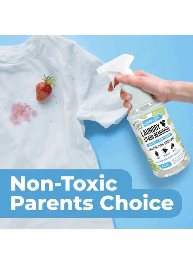Mighty Mint Laundry Stain Remover, Parent's Choice Non-Toxic Spray for Stains from Food, Drink, Grease, Natural Peppermint Scent, 16oz - Image 3